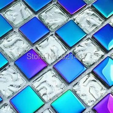 Переливающийся симфония гальваническим серебряный кристалл стеклянная мозаика
