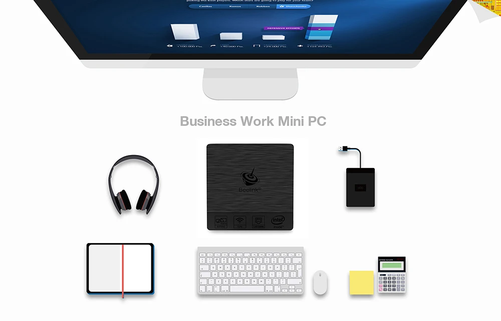Beelink BT3 Pro мини ПК Intel Atom X5-Z8350 4 Гб 64 Гб Поддержка 5,8G WiFi BT4.0 1000 Мбит/с медиаплеер Поддержка Windows 10 Linux PC
