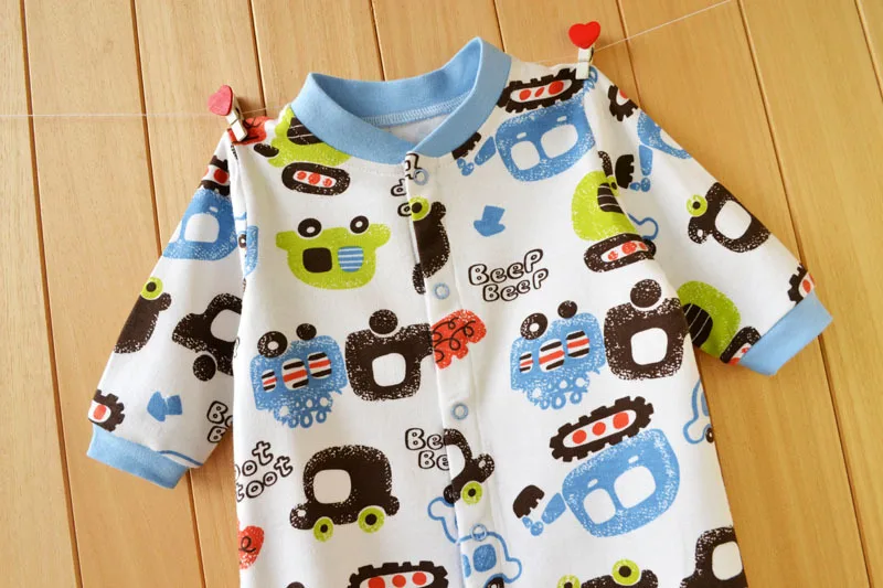 Новые весенние и осенние комбинезоны для малышей из хлопка с длинным рукавом и одной штукой.