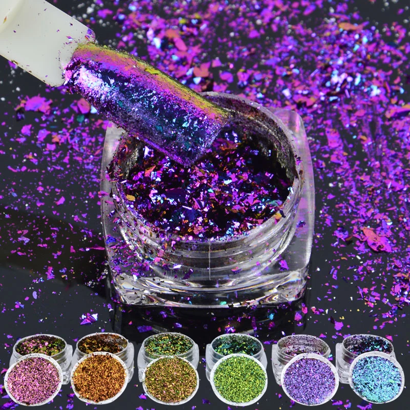 6 коробок/набор разноцветные Блестки для ногтей 0 2 г|glitter power|nail glittermulticolor glitter |