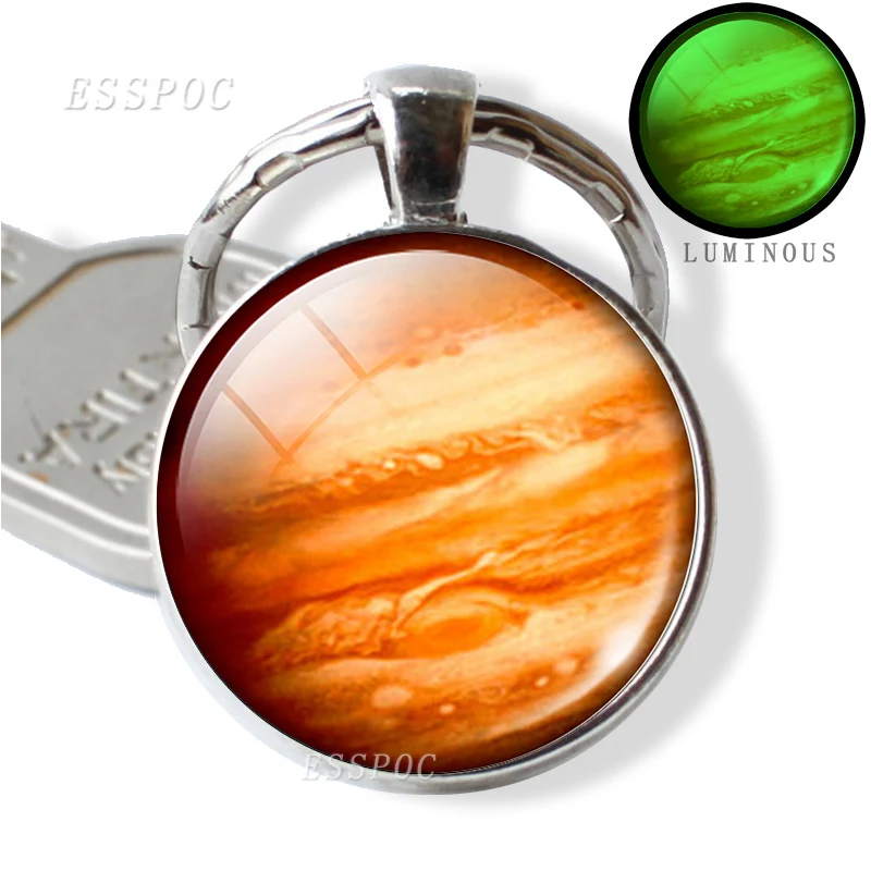 Светящийся в темноте брелок с полной луной светящийся стеклянный кулон