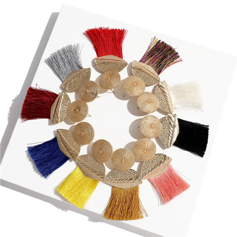 Tassel Earrings Bohemian Statement Luxury Long Earring Handmade Gifts For Women Geometric Fringe Fashion Drop Vintage | Украшения и