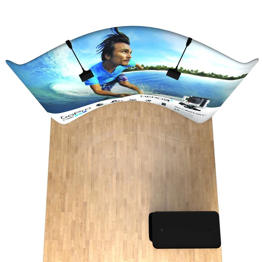 10 футов изогнутый дисплей выставки всплывающий стенд баннер выставка expro фон