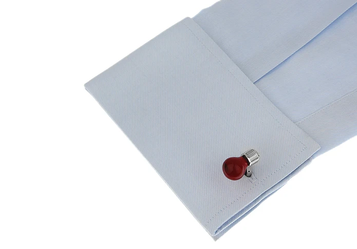 Sunnylink Men's Cuff Links Red Transparent Silver Light bulb Cufflinks for shirt L1243 | Украшения и аксессуары