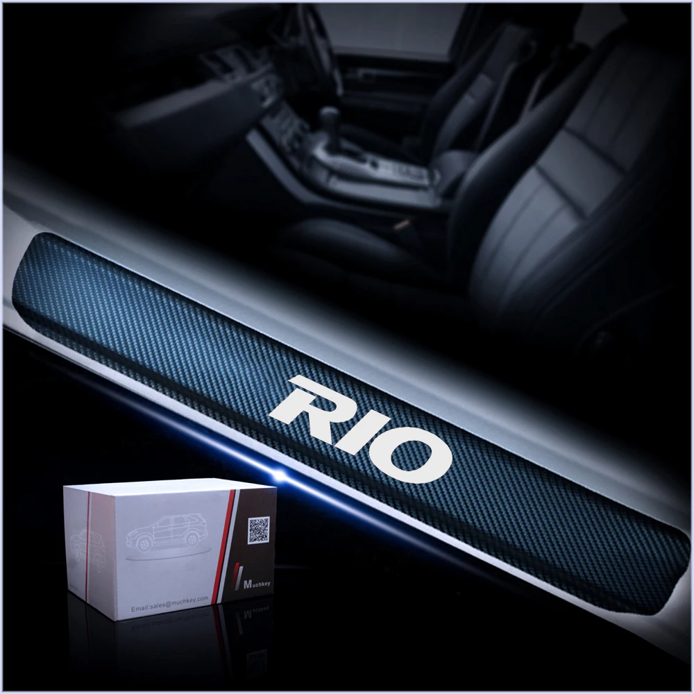 Порога защитная накладка для Kia RIO 4D углеволоконная виниловая стикер порога