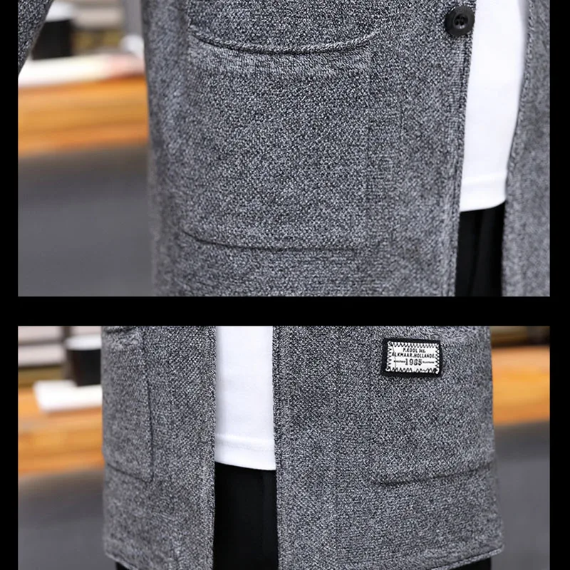 Новинка осени 2020 Мужской приталенный кардиган свитера мужской черный серый