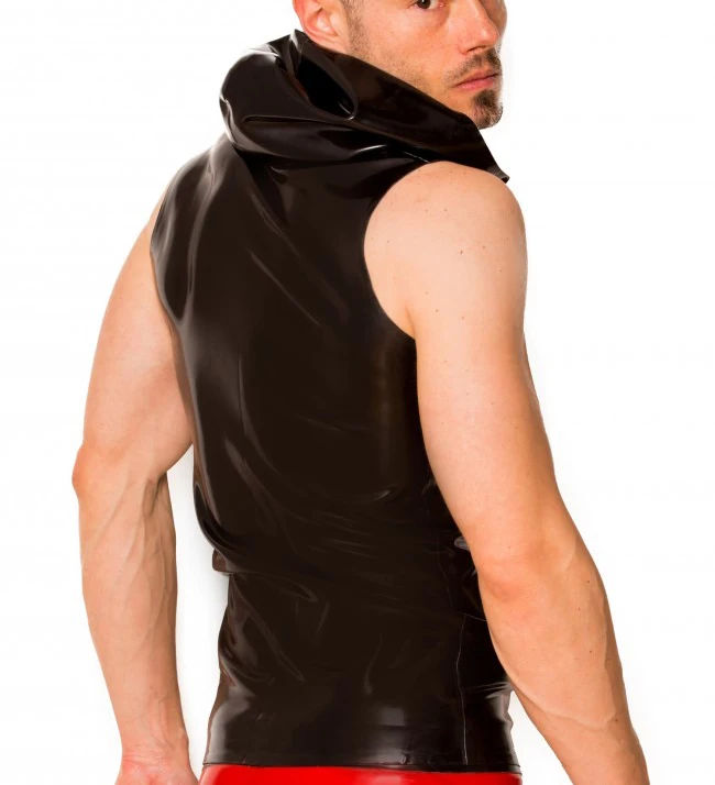 

Sleeveless Zip Latex Hoody Latex Shirt Rubber Latex Blouse