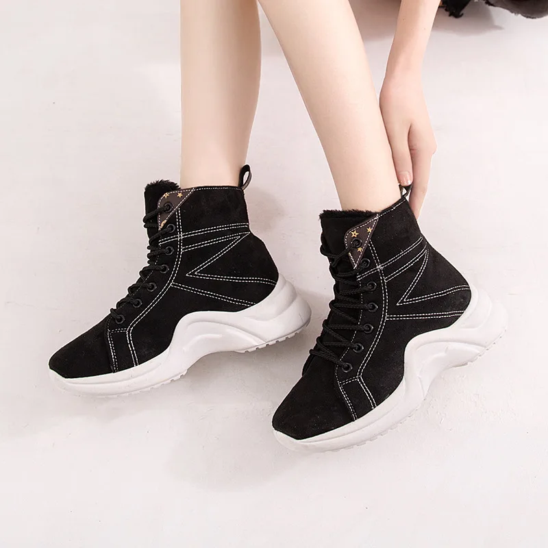OLOMM 2019 large size autumn and winter Korean version of the warm casual women's boots waterproof snow women LL-141 | Обувь