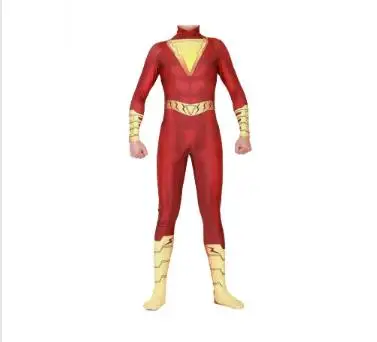 Costumes Фильм Капитан Shazam с героями комиксов Марвел, Костюмы для косплея Захари Леви Билли Бэтсон Пижама для детей и взрослых, зентай, костюм плащ Комбинезоны для женщин боди костюм; Новинка - Цвет: Costumes