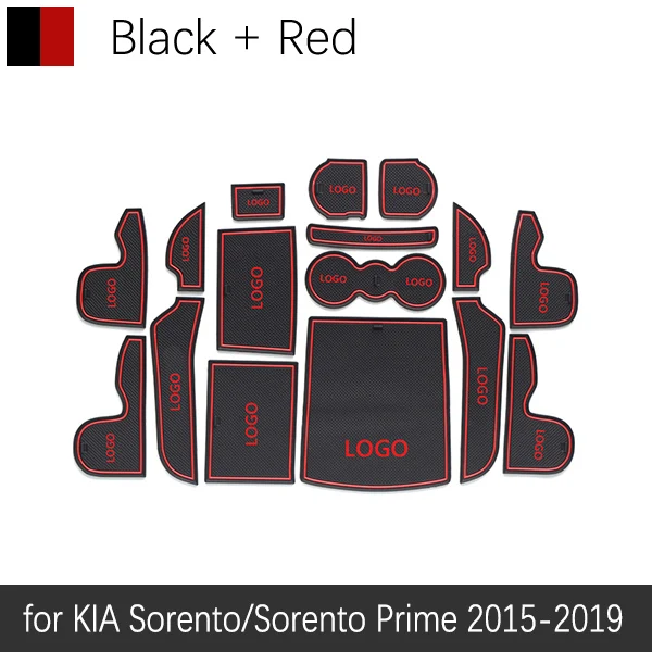 Противоскользящий резиновый подстаканник для KIA Sorento XM UM Sorento Prime Sportage JE KM SL QL, аксессуары, наклейки 2010 2013 - Название цвета: Red Sorento 15-19