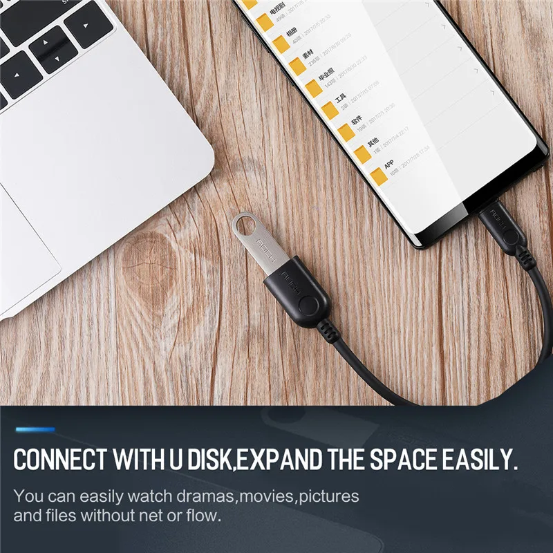 Кабель адаптер ROCK Micro USB OTG для передачи данных переходник Samsung Galaxy Xiaomi Huawei