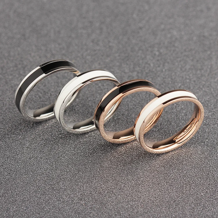 Керамическое кольцо YUN RUO цвета розового золота белое черное для мужчин и женщин