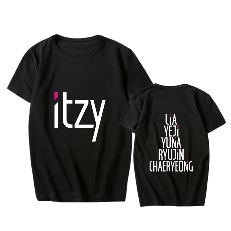 Kpop MIXNINE ITZY YUNA RYUJIN CHAERYEONG LIA YEJI корейский стиль футболки хип-хоп футболка с коротким