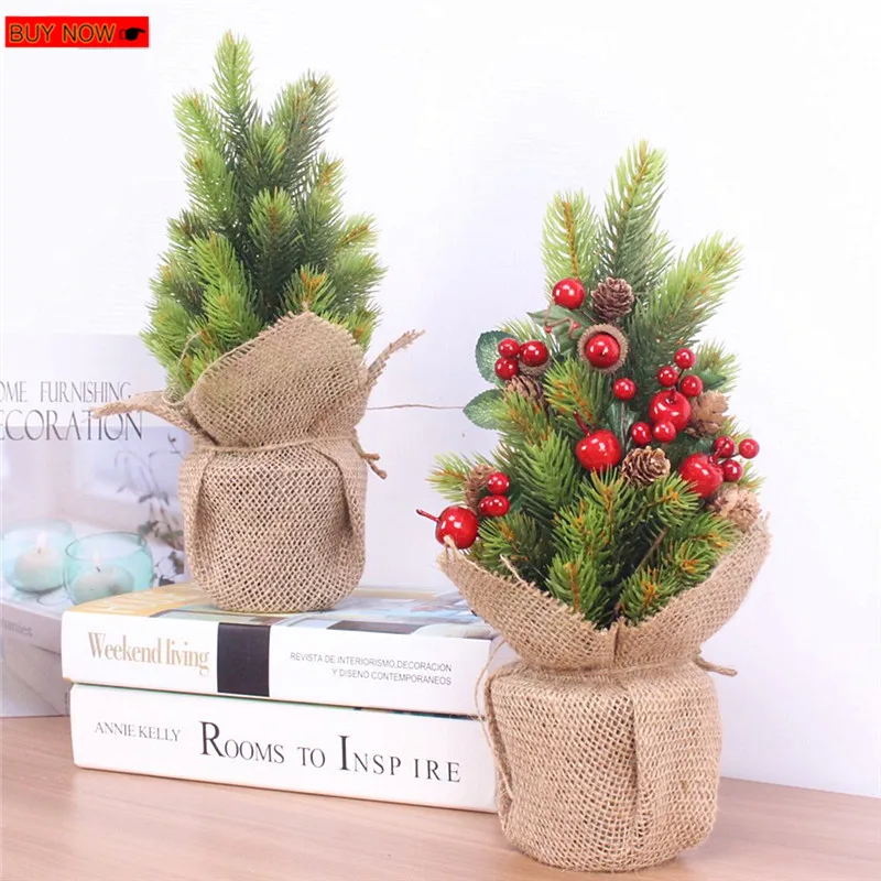 Мини Искусственные цветы к Рождеству Pinecone Сумочка DIY аксессуары для рождественских открыток пластиковые поддельные фрукты с рождественским растением в горшках
