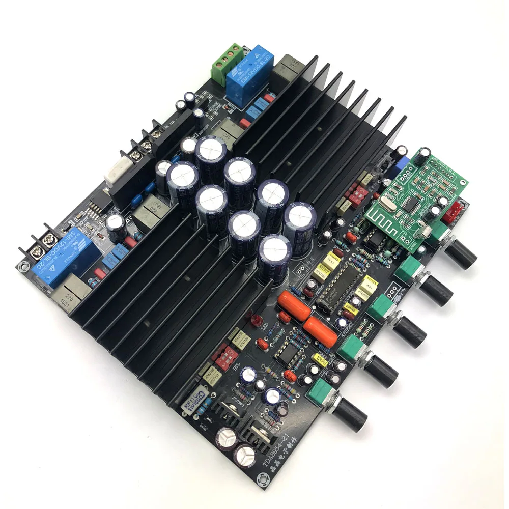 2,1 канал TDA8954TH цифровой усилитель мощности доска с Bluetooth предусилитель LM1036+ NE5532