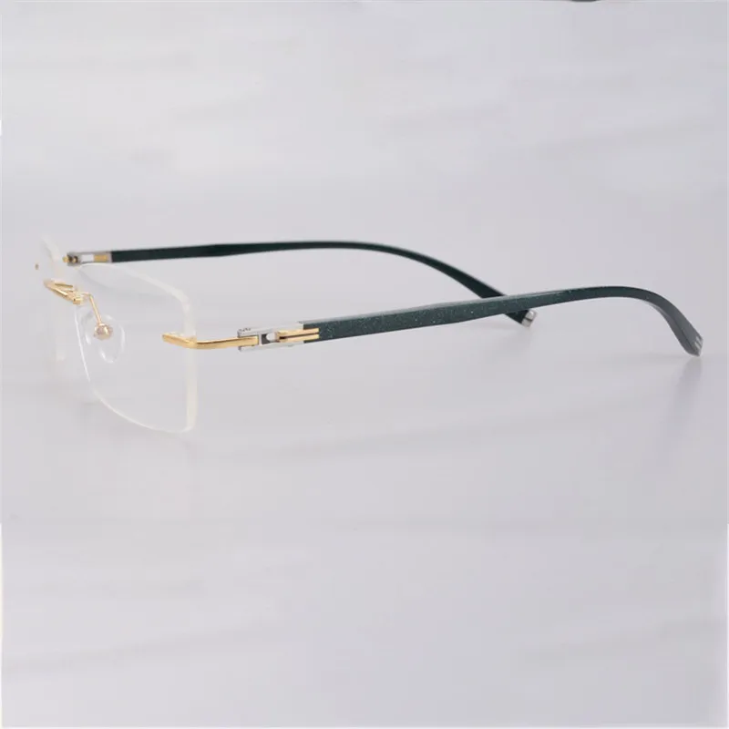 Очки с диоптриями для мужчин без оправы золотистые серые| |