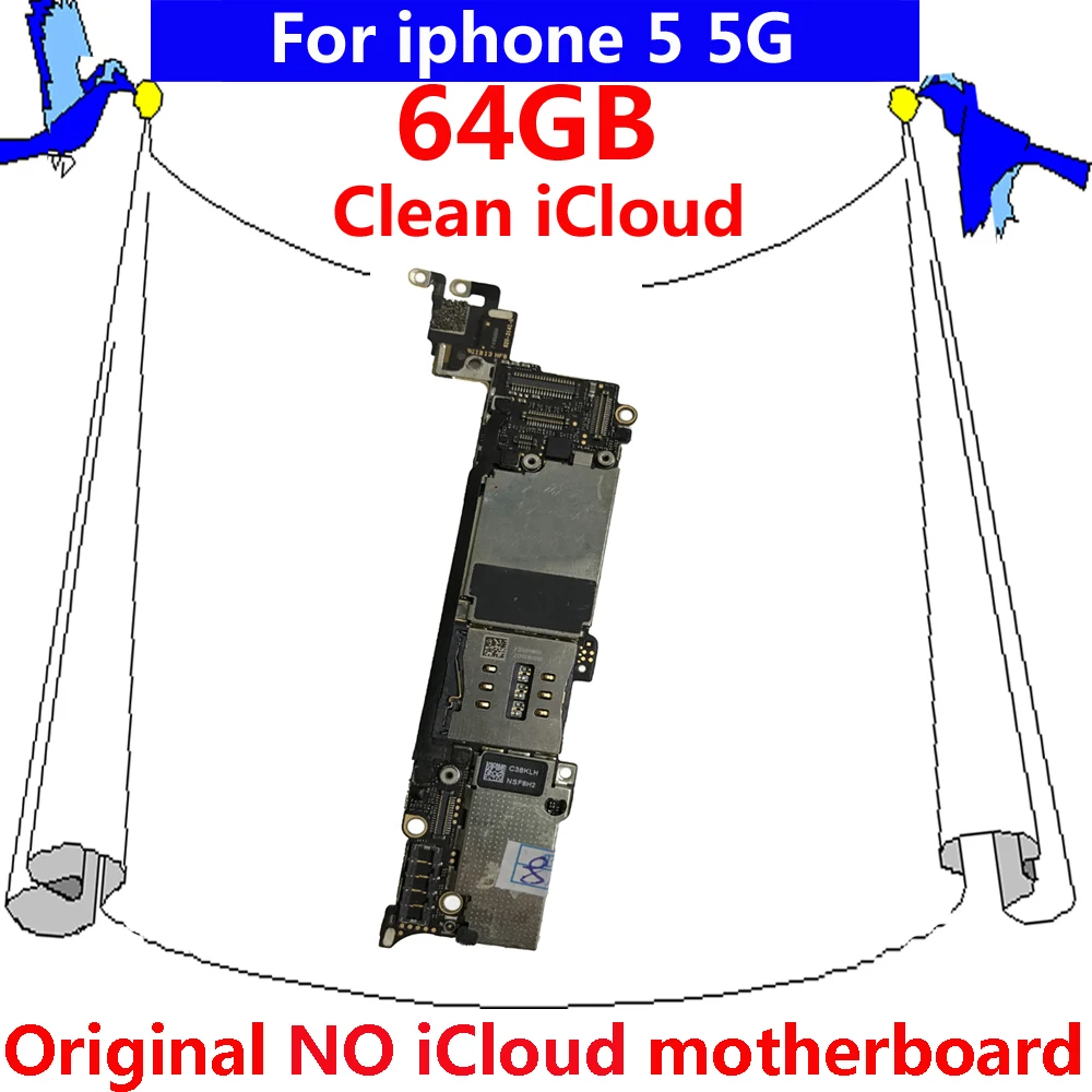 64 Гб оригинальная материнская плата для iphone 5 5G разблокированная IOS системная 64G