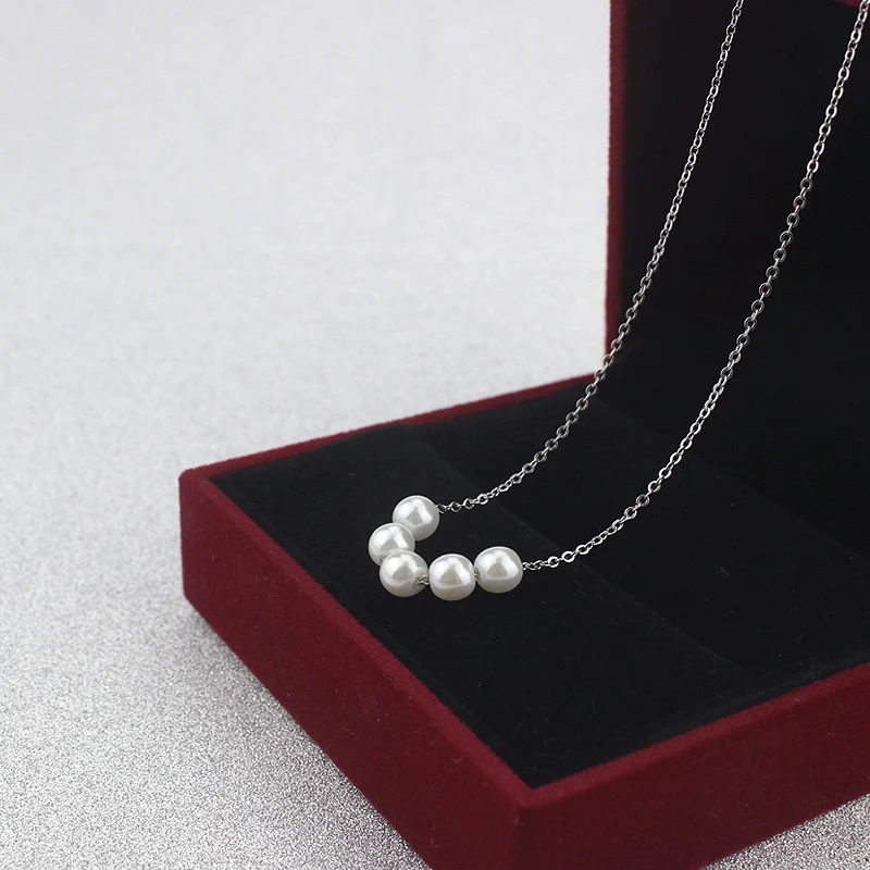 Новинка летнее Стильное ожерелье YUN RUO с пятью жемчужинами из титановой стали