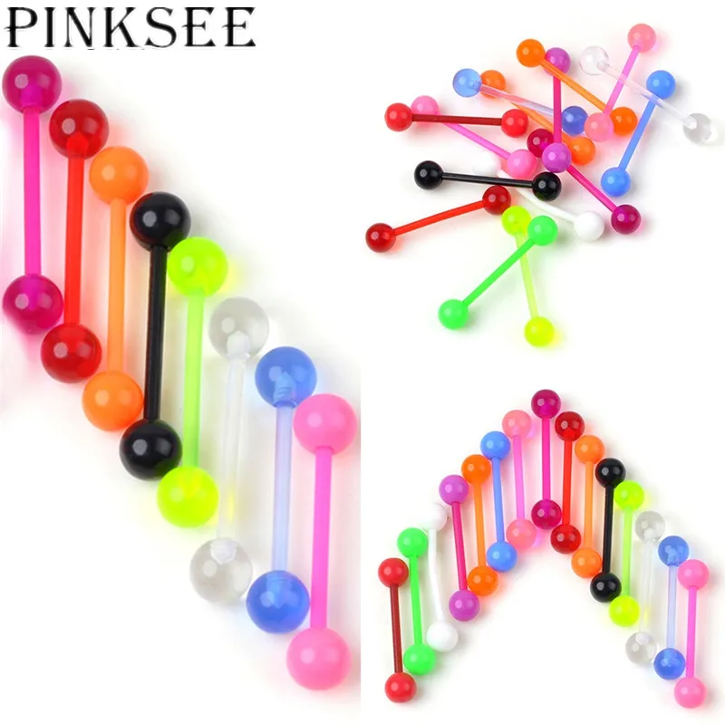 5 шт. разноцветные силиконовые шарики PINKSEE гибкая штанга-гвоздик зажим кольцо для