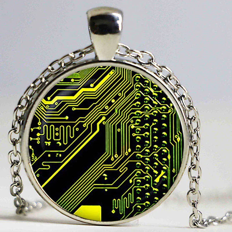 Подвеска для печатной платы. Печатная плата ожерелье в виде электронной