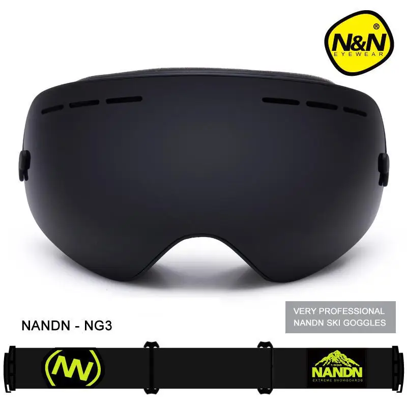NANDN мужские и женские спортивные лыжные очки двойные линзы противотуманные