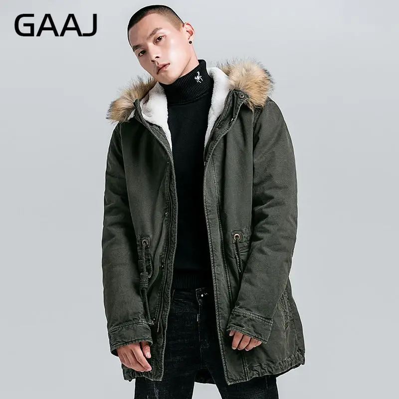 Мужская парка GAAJ черная свободная из 100% хлопка на флисе 40 'c в стиле