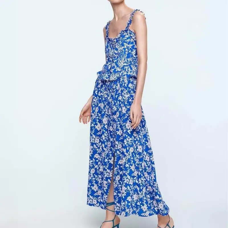 Женские комплекты Camis и Юбки Лето 2019 Новая мода кроп Топы низ угловая Длина