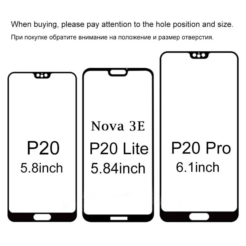 Full Cover Tempered Film For Huawei p20 lite pro Screen Protector huawey hawei huawie p 20 20lite 20pro light Protective Glass | Мобильные