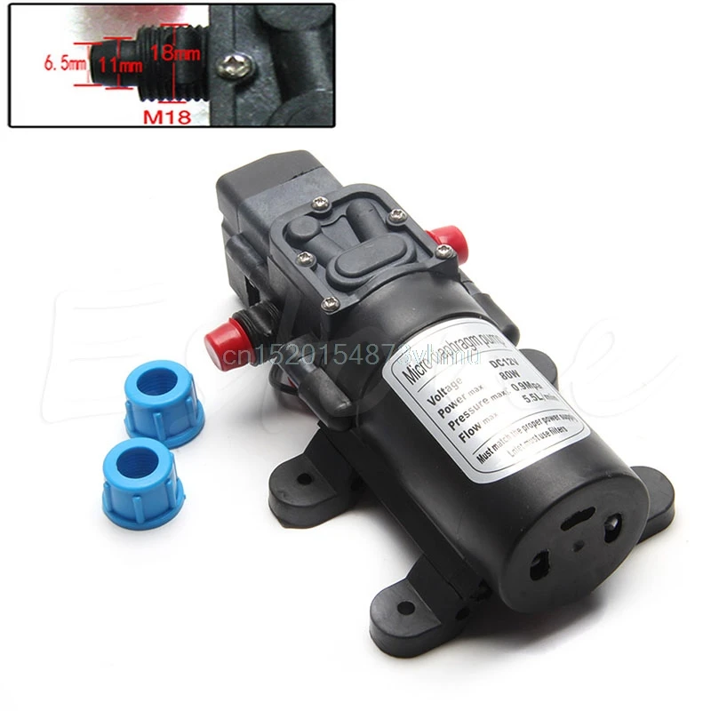 

DC 12V 80W 0142 Motor High Pressure Diaphragm Water Self Priming Pump 5.5L/Min #L057# new hot