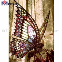 beautiful stained glass butterfly5d diamond painting art kitfull square round drill diamond embroidery home decoration sticker