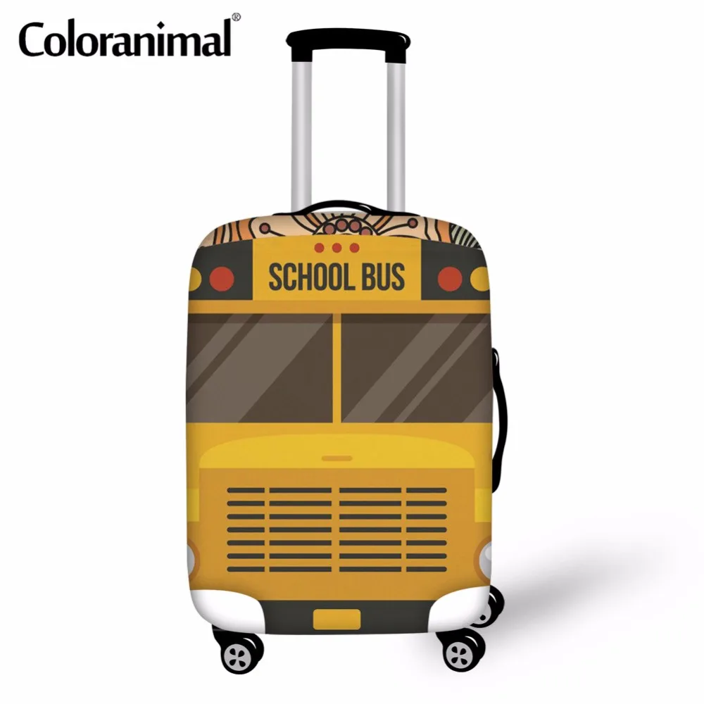 

Дорожные аксессуары Coloranimal, милый мультяшный 3D школьный цветочный узор автобуса, школьный пылезащитный чехол для багажа 18-30 дюймов