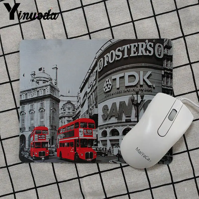 No Lock Edge18x22cm Yinuoda Лондон автобус Англия Телефон Ретро дизайн геймер скорость мыши розничная маленький резиновый коврик для мыши простой дизайн скорость игровой коврик для мыши - Цвет: No Lock Edge18x22cm