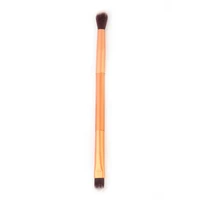 gold super soft synthetic hair metal handle doubled ended eyeshadow eye shadow makeup cosmetic brush tool