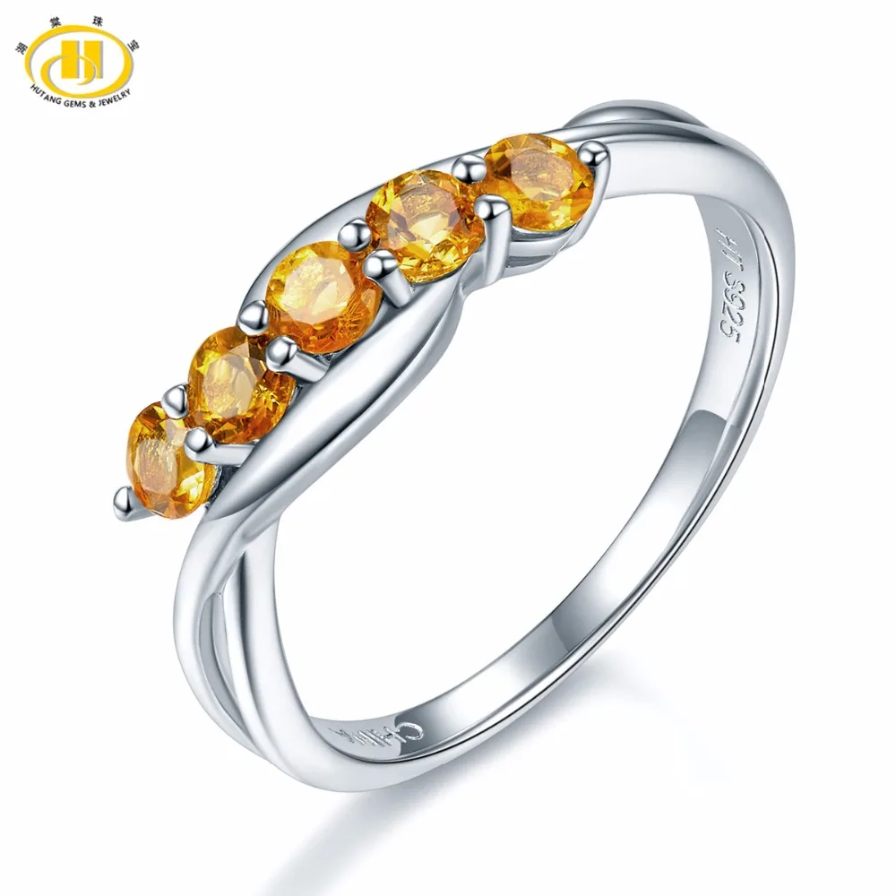 Натуральный цитрин бриллиантовое серебряное кольцо 0 51 карат натуральный