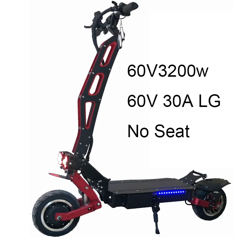 60v3200w30aLGno seat Высокомощный Электрический скутер для взрослых, 60 в, 3200 Вт, электрический скейтборд с литиевой батареей LG, внедорожные скутеры с большими колесами и толстыми шинами - Цвет: 60v3200w30aLGno seat