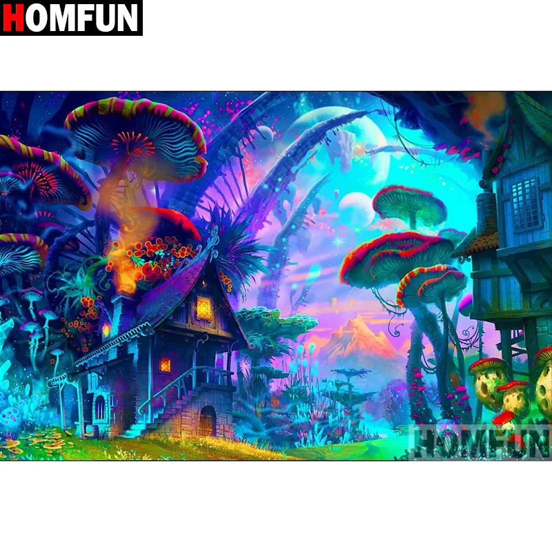 Алмазная живопись HOMFUN Дом из мультфильма картина с полными квадратными/круглыми