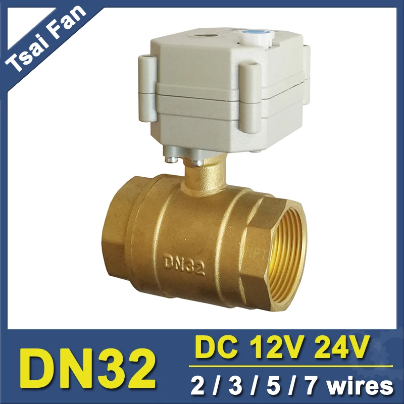 

BSP or NPT Thread 11/4'' Brass Electric Motorized Valve With Manual Override And Indicator 2/3/5/7 Wires For Water Control