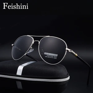 Солнцезащитные очки FEISHINI Мужские поляризационные, антибликовые, из нержавеющей стали, для вождения, 209