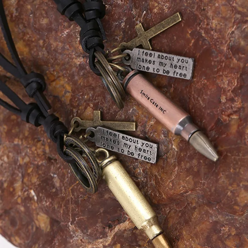 Бохо Цыганский Хиппи панк коровья черная кожа сплав металл пуля крест обод