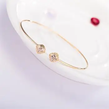 European and American fashion new fashionable pure copper geometric crystal pearl bracelet | Украшения и аксессуары