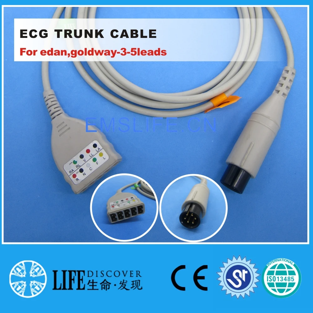 ECG 5-leads trunk cable For edan goldway-3-5leads монитор пациента