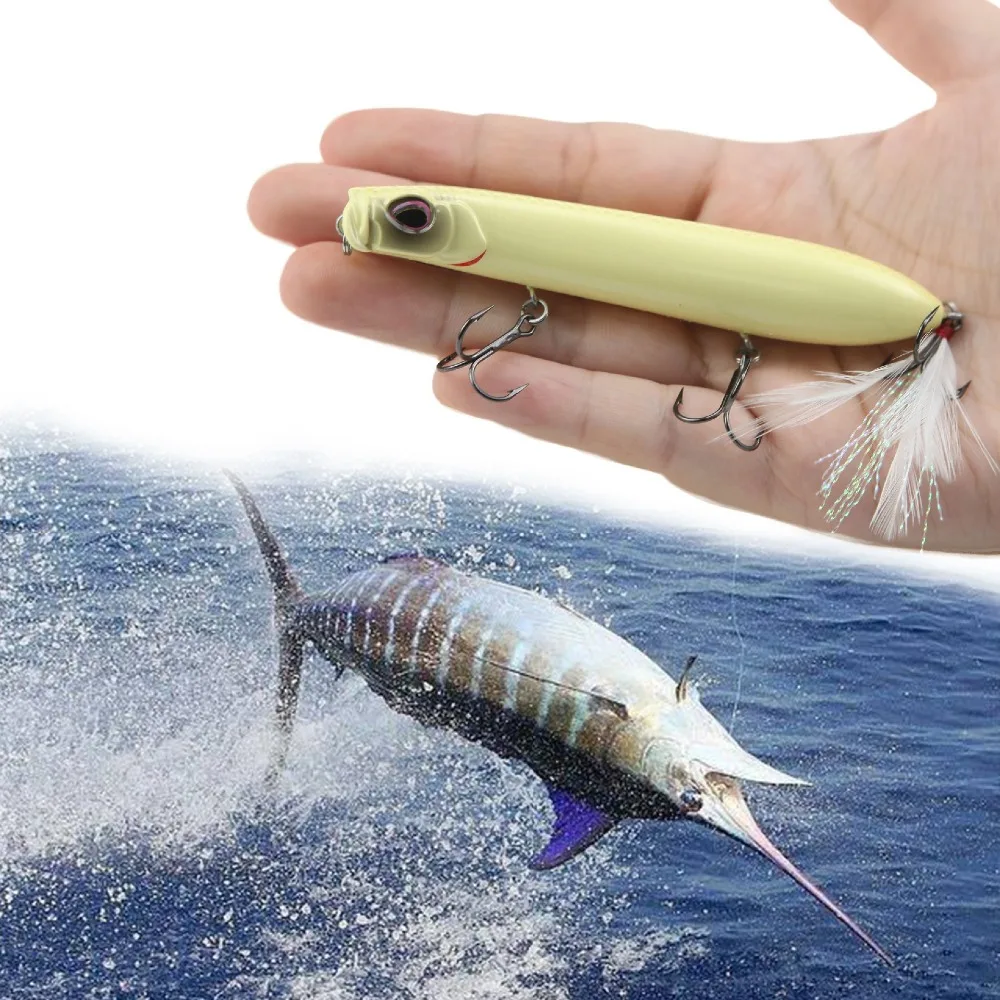 Runature Snake Popper Fihing приманка воблеры 3D глаза 105 мм 16 г/1 шт. французский крючки 5 цветов