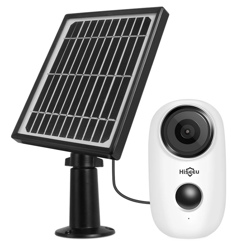 Hiseeu 1080P Беспроводная перезаряжаемая батарея ip-камера с солнечной панелью наружная Погодостойкая домашняя камера беспроводной связи wifi PIR Motion