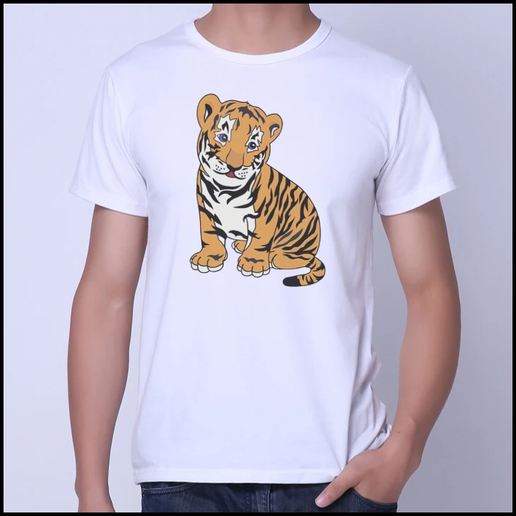 Hdu милый маленький тигр футболки | Мужская одежда