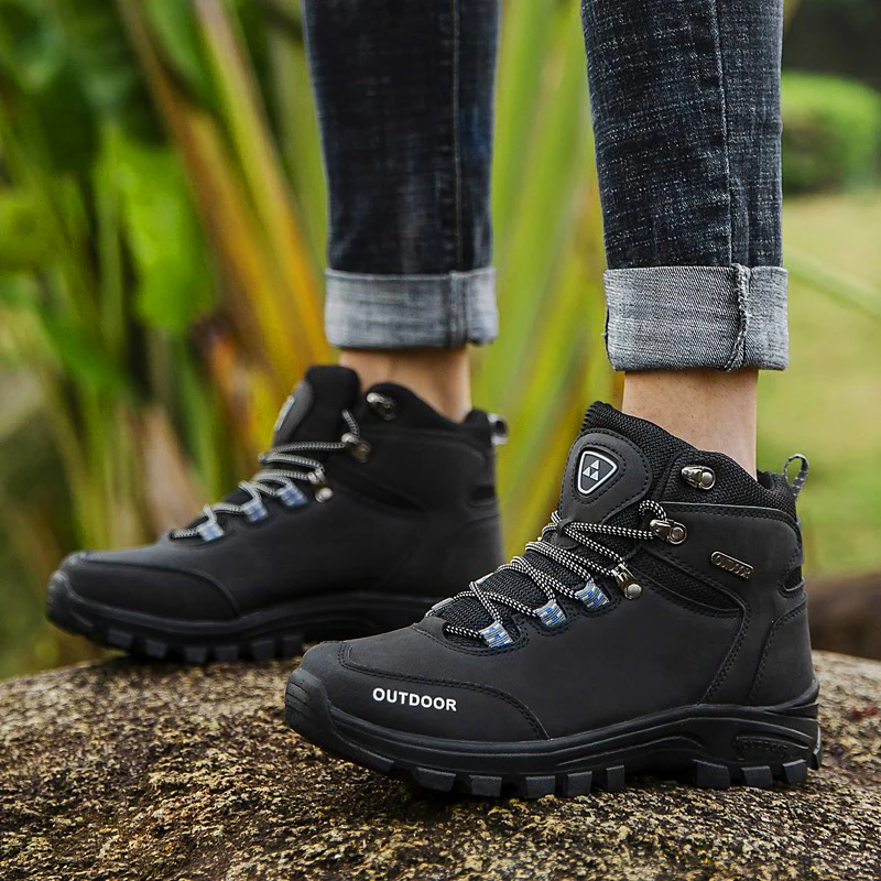 Brand Outdoor Men's Hiking Shoes Waterproof Leather High Top Men Boots Nonslip Sports Trekking Camping Man Sneakers | Спорт и