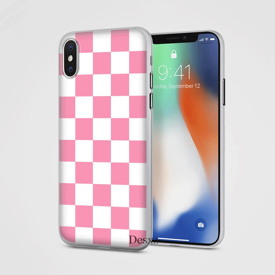 Чехол для мобильного телефона iPhone 7 8 Plus 11 Pro XR X XS Max 5 5S SE 6 6s клетчатая сумка в