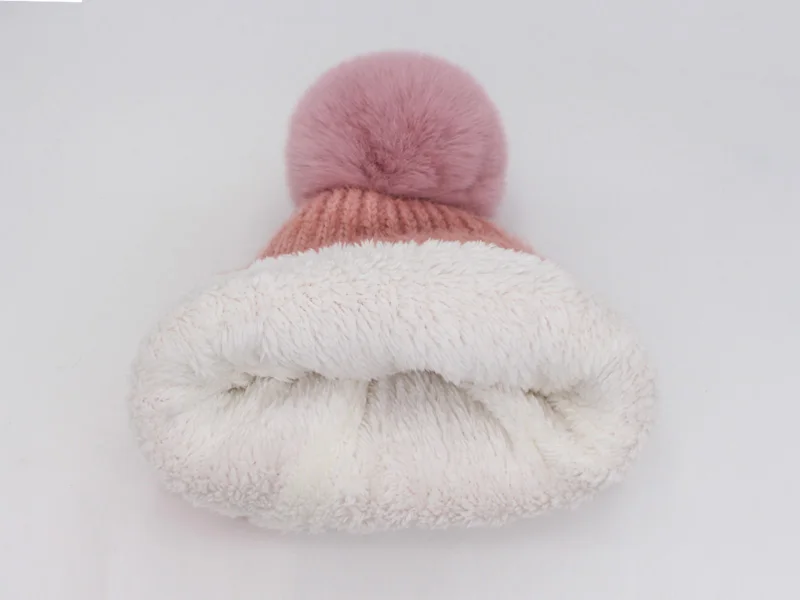 YOUBOME Skullies Beanies, шапка для женщин, зимние шапки для женщин, шапка с одноцветным помпоном, двухслойная шапка s, женская вязаная шапка Skullies
