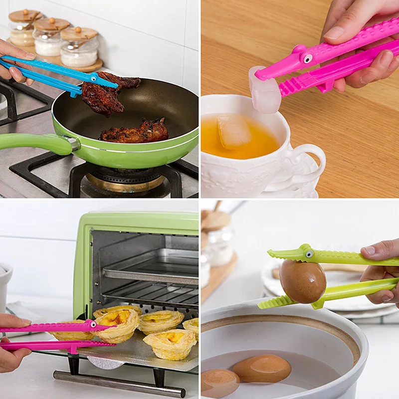 

Best Silicone Cooking Kitchen Tongs Food BBQ Salad Bacon Steak Bread Clip Clamp