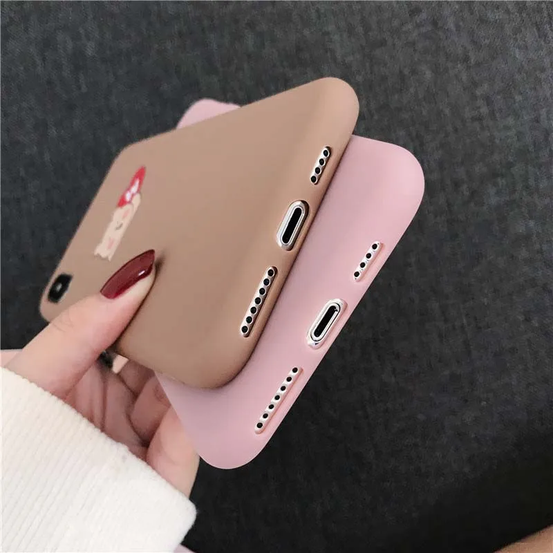 JIBAN Couples Cartoon Cute Bear Phone Case for Iphone Xs Max X/xr/8plus IPhone 6 Plus 6s/7 7plus 8 Cover All-inclusive Capa |
