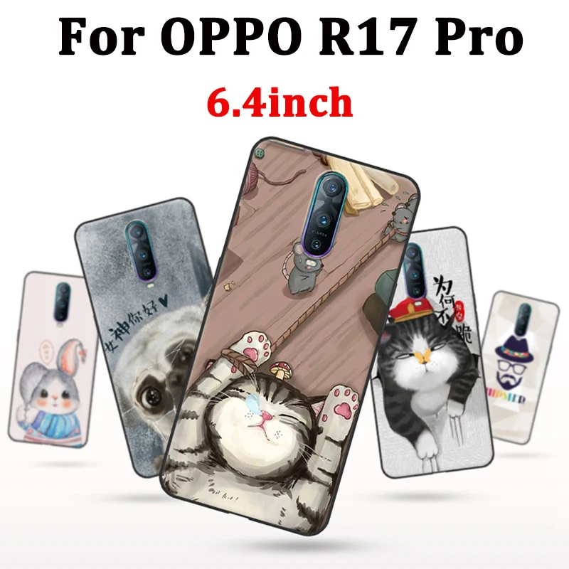 2 шт. чехлы для OPPO R17 Pro мягкие телефонов с мультяшным рисунком R17Pro задняя крышка R 17